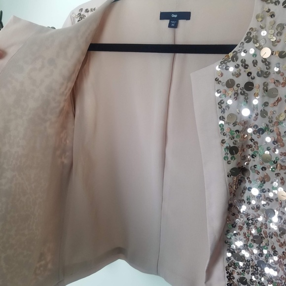 Gap - Blush Pink Sequined-Front Open Front Coverup - Picture 6 of 8